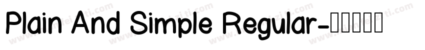 Plain And Simple Regular字体转换